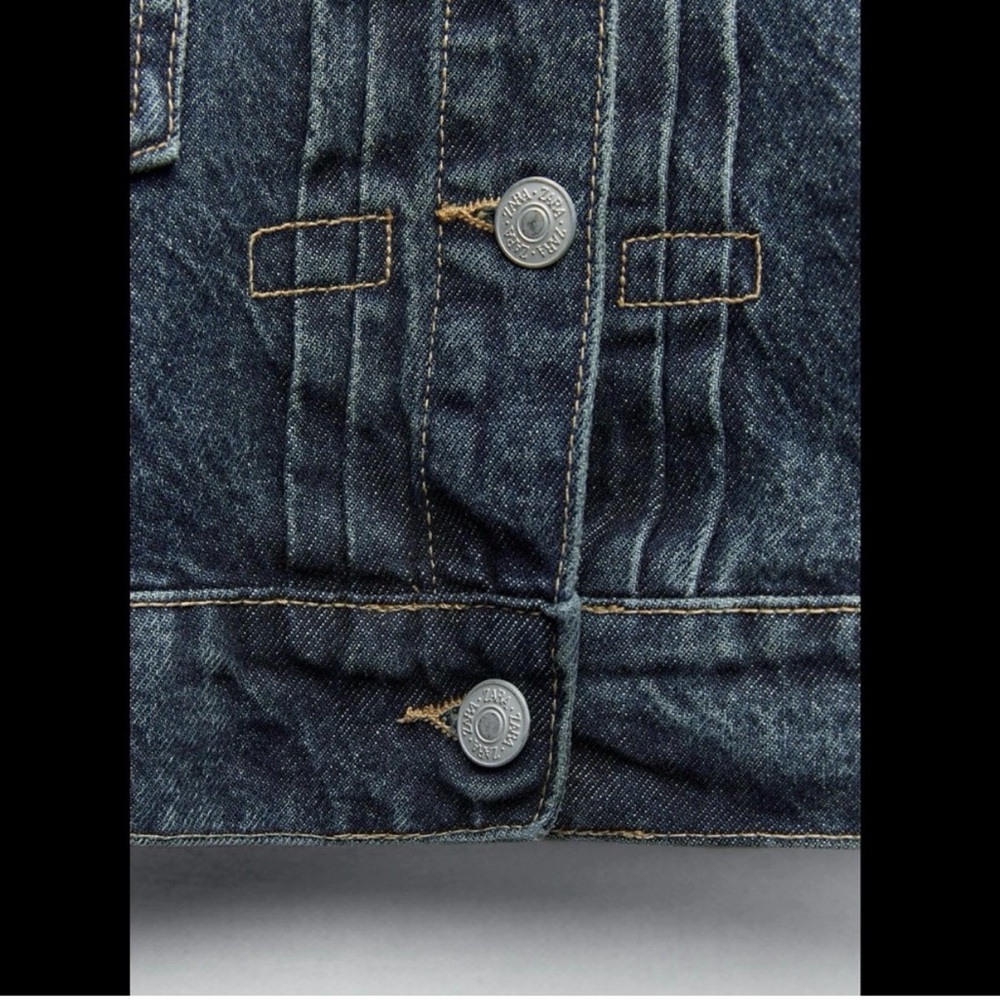 Zara Denim Heart Jacket Coat - Picture 5 of 6